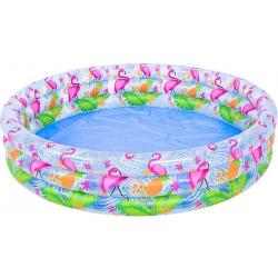  ’s Luxe Opblaaszwembad Flamingo | 3-ring | 120x25cm - zomer – tuin – spelen - speelgoud – buitenspeelgoed – zwembad – zwemmen – zomer – intex – tuinaccessoires – koelen – opblaasbaar